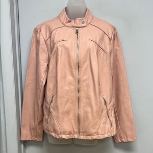 Marc New York Andrew Marc Blush Faux Leather Moto Jacket – Women’s 1X